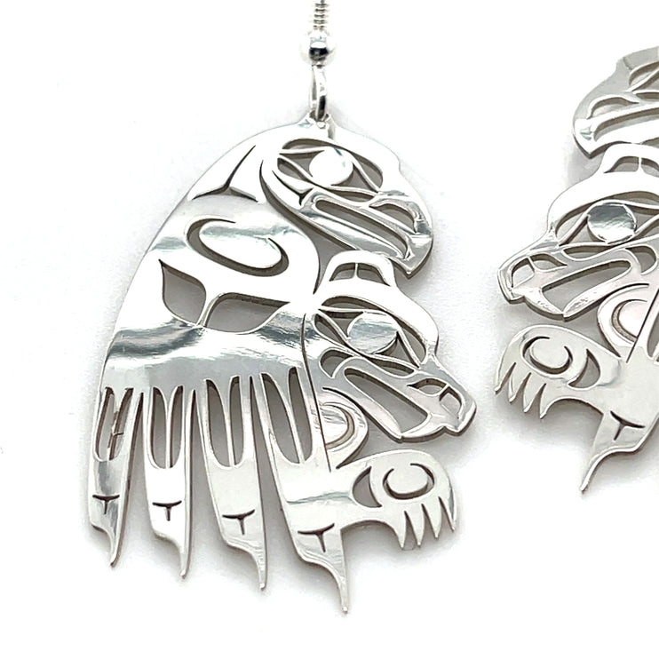 Earrings - Sterling Silver - Eagle Hugs Bear