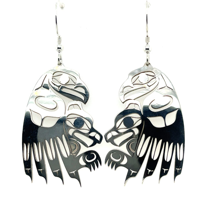 Earrings - Sterling Silver - Eagle Hugs Bear