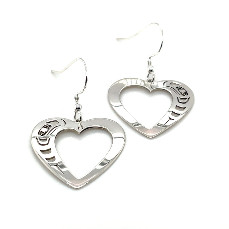 Earrings - Sterling Silver - Heart - Eagle