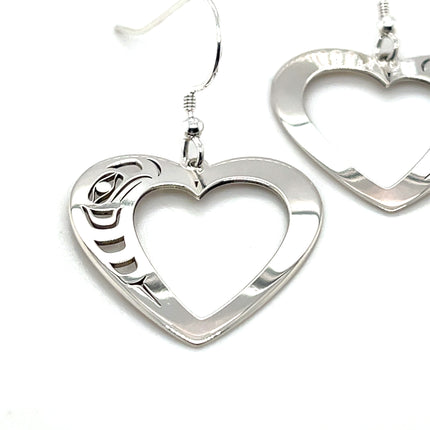 Earrings - Sterling Silver - Heart - Eagle