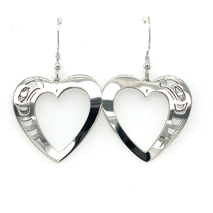 Earrings - Sterling Silver - Heart - Eagle