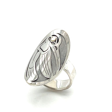 Ring - Sterling Silver & 14k - Hummingbird