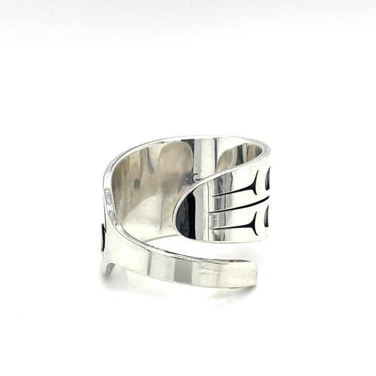 Ring - Sterling Silver & 14k - Wrap - Raven Feather