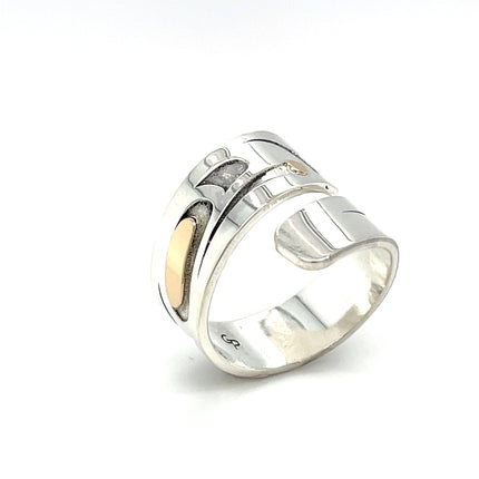 Ring - Sterling Silver & 14k - Wrap - Raven