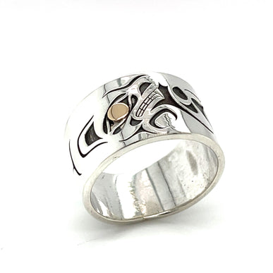 Ring - Sterling Silver & 14k - Wolf