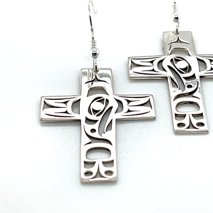 Earrings - Sterling Silver - Cross - Eagle