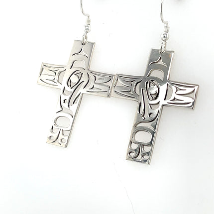 Earrings - Sterling Silver - Cross - Eagle