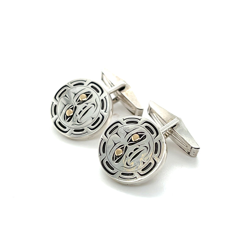 Cufflinks - Sterling Silver & 14k Gold - Moon