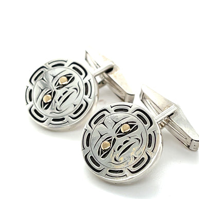 Cufflinks - Sterling Silver & 14k Gold - Moon