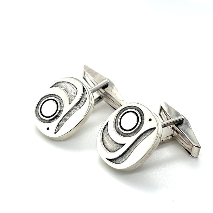 Cufflinks - Sterling Silver - Salmon