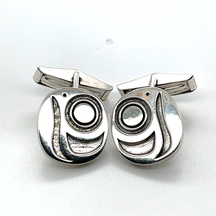 Cufflinks - Sterling Silver - Salmon