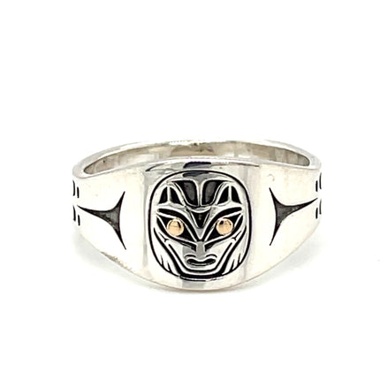 Ring - Sterling Silver & 14k - Wolf