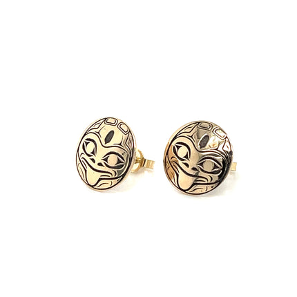 Earrings - 14k Yellow Gold  - Studs - Frog