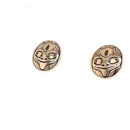 Earrings - 14k Yellow Gold  - Studs - Frog