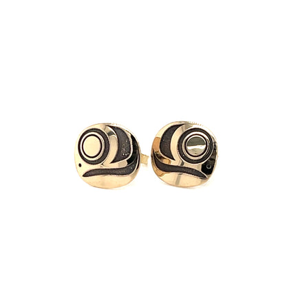 Earrings - 14k Yellow Gold  - Studs - Salmon - Large