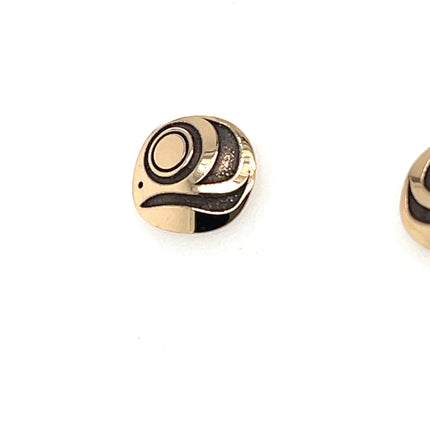 Earrings - 14k Yellow Gold  - Studs - Salmon - Large