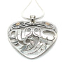 Pendant - Sterling Silver & 14k Yellow Gold - Heart - Wolf & Eagle