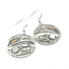 Earrings - Sterling Silver & 14k - Round - Raven