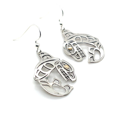 Earrings - Sterling Silver & 14k - Killer Whale - Classic