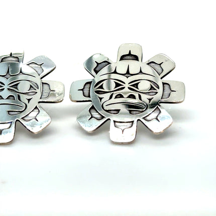 Earrings - Sterling Silver  - Studs - XL - Sun