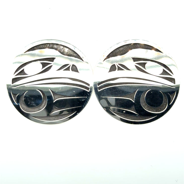 Earrings - Sterling Silver  - Studs - XL - Raven