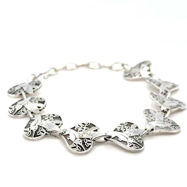 Bracelet - Sterling Silver - Link - Hummingbird Heart