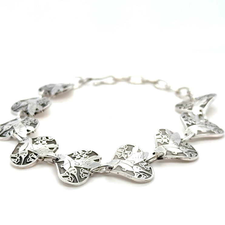 Bracelet - Sterling Silver - Link - Hummingbird Heart