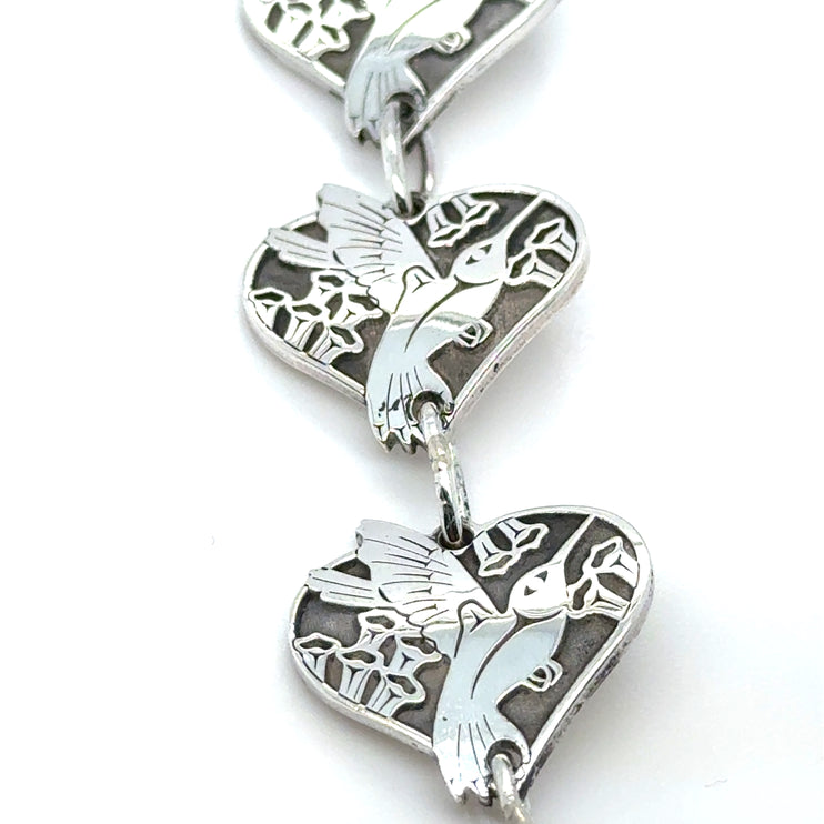 Bracelet - Sterling Silver - Link - Hummingbird Heart