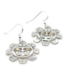 Earrings - Sterling Silver  & 14k - Cutout - Sun