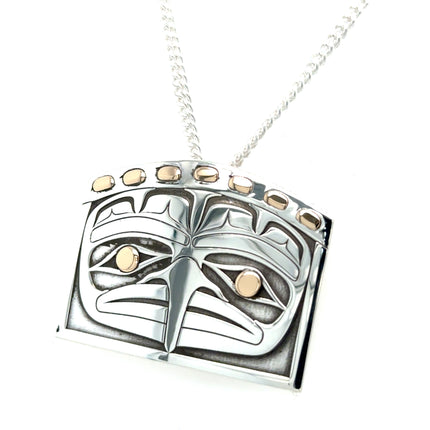 Pendant - Sterling Silver & 14k Yellow Gold - Eagle House Crest
