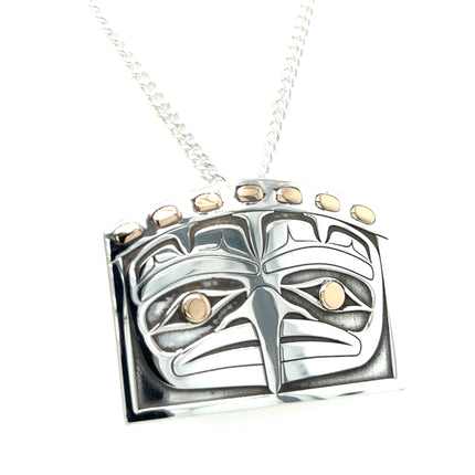 Pendant - Sterling Silver & 14k Yellow Gold - Eagle House Crest