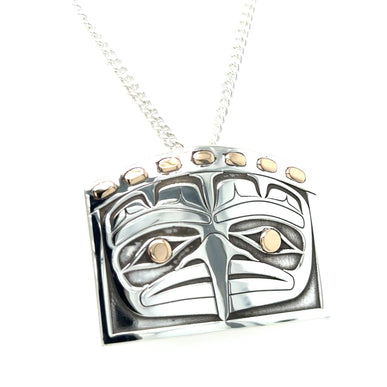 Pendant - Sterling Silver & 14k Yellow Gold - Eagle House Crest