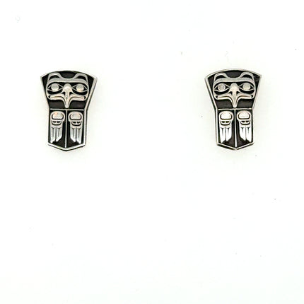 Earrings - Sterling Silver  - Studs - Eagle Shield