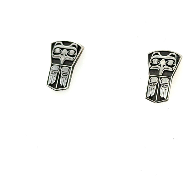 Earrings - Sterling Silver  - Studs - Eagle Shield