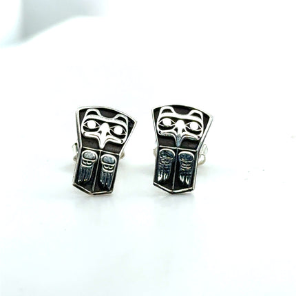 Earrings - Sterling Silver  - Studs - Eagle Shield