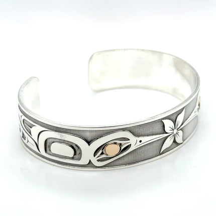 Bracelet - Sterling Silver & 14k Gold - Hummingbird