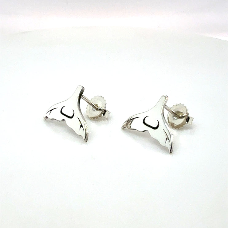 Earrings - Sterling Silver  - Studs - Whale Tail