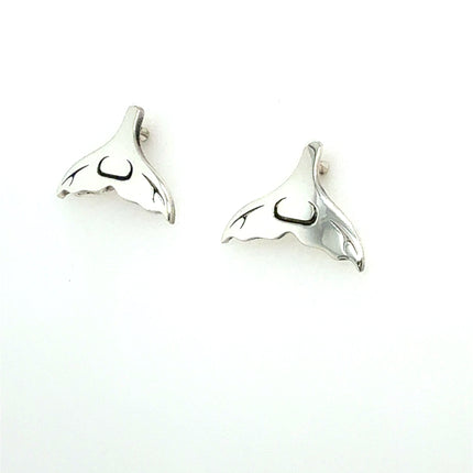 Earrings - Sterling Silver  - Studs - Whale Tail