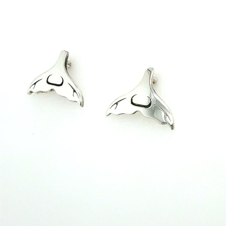 Earrings - Sterling Silver  - Studs - Whale Tail