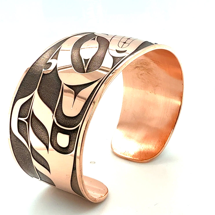 Bracelet - Copper - Killer Whale - 1 1/8" wide