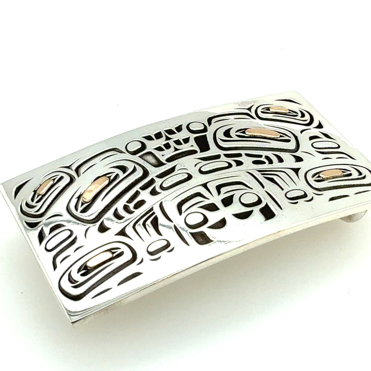 Belt Buckle - Sterling Silver & 14k Gold