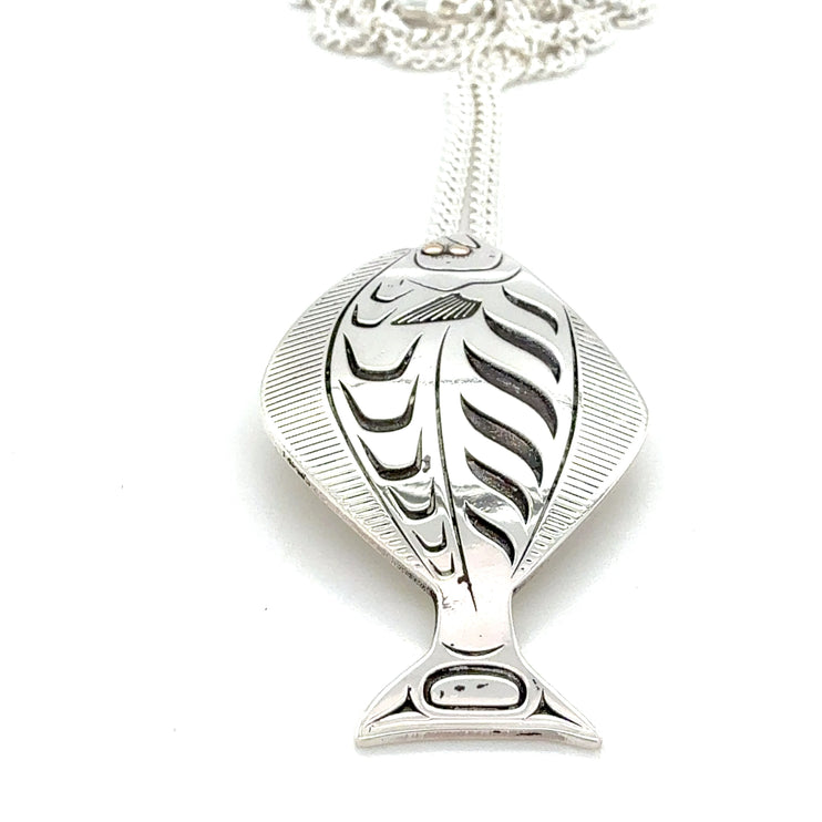 Pendant - Sterling Silver & 14k Yellow Gold - Halibut