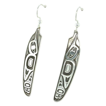 Earrings - Sterling Silver - Feather - Hummingbird