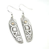 Earrings - Sterling Silver  & 14k - Feather - Hummingbird