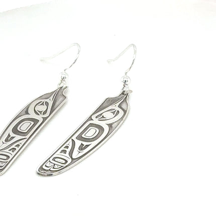 Earrings - Sterling Silver - Feather - Hummingbird