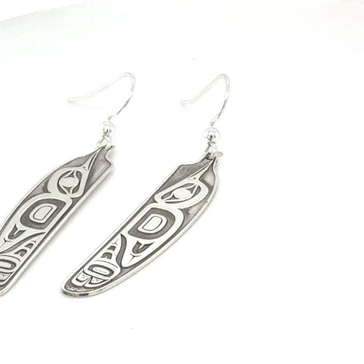 Earrings - Sterling Silver - Feather - Hummingbird