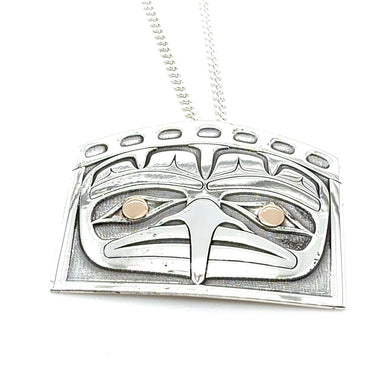Pendant - Sterling Silver & 14k Yellow Gold - Eagle House Crest
