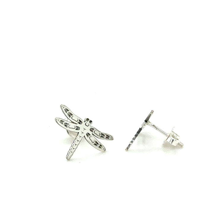 Earrings - Sterling Silver  - Studs - Dragonfly