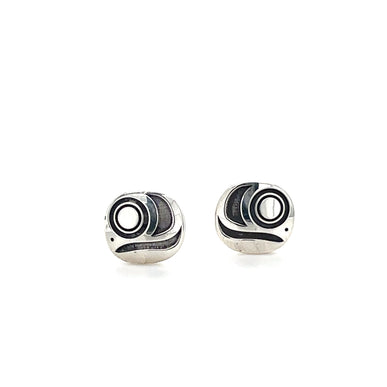 Earrings - Sterling Silver  - Studs - Salmon - Small