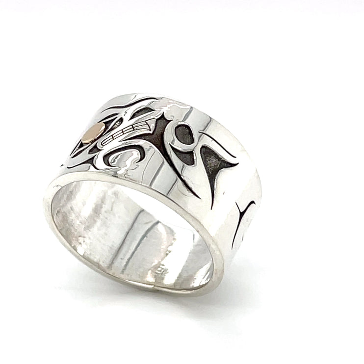 Ring - Sterling Silver & 14k - Wolf